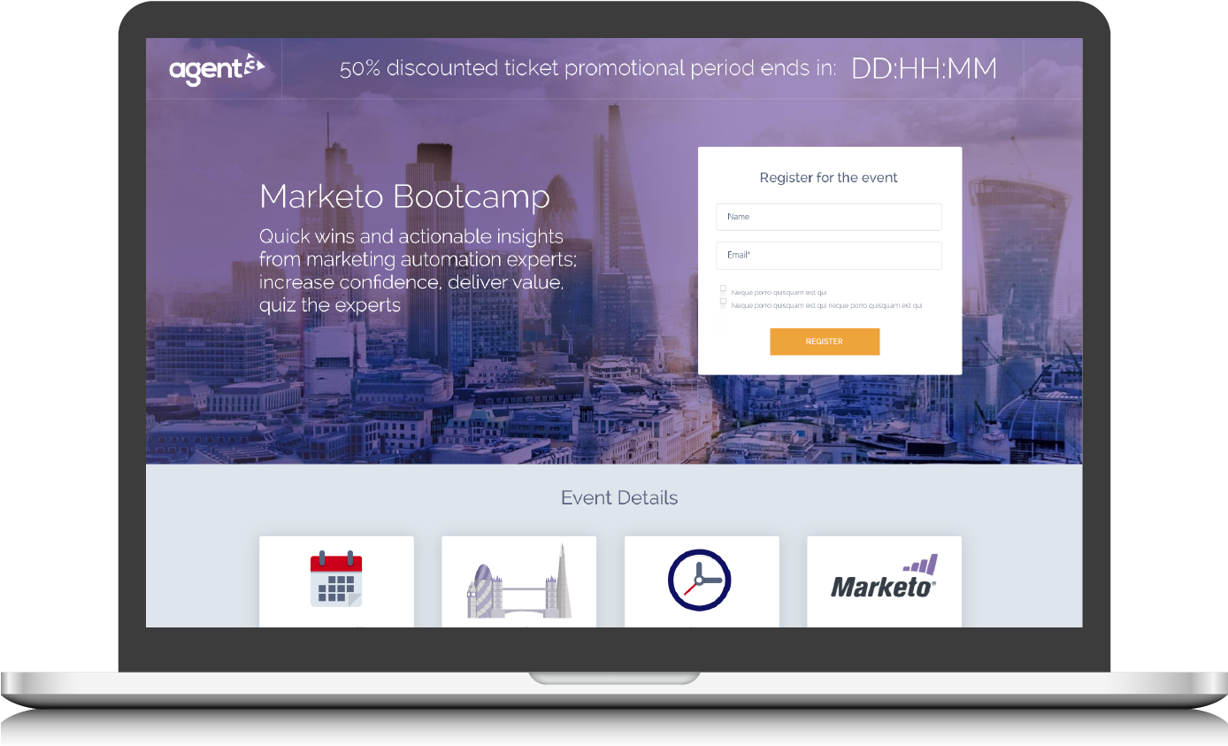 Landing Page And Promotional Email Created To Promote (1800x937), Png Download