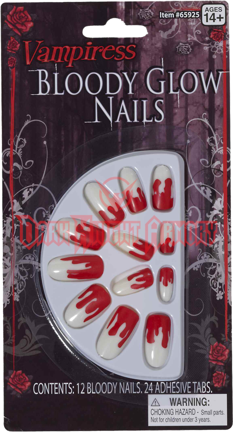 Vampire Glow In The Dark Bloody Nails (863x863), Png Download