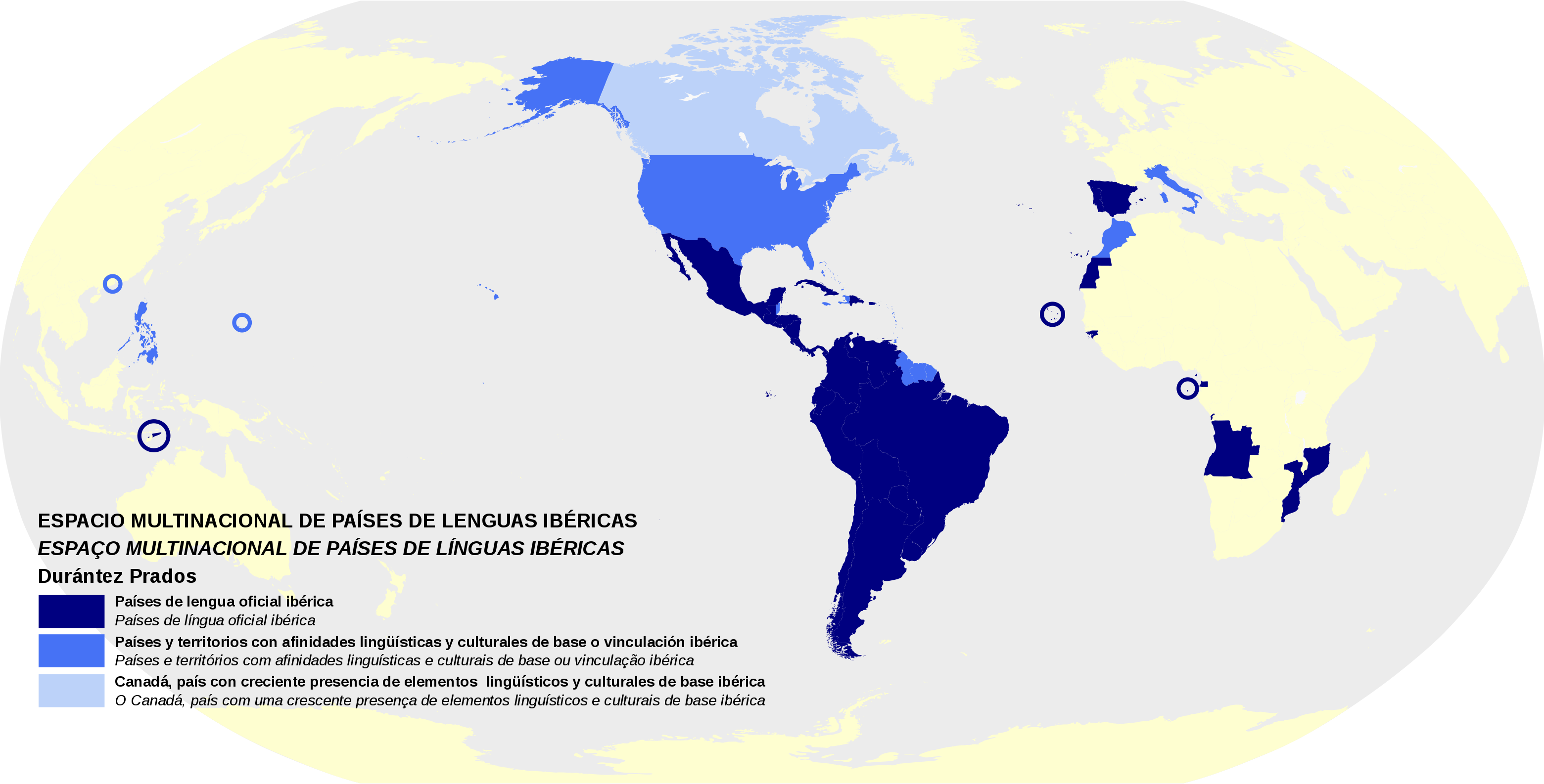 Países De Lengua Ibérica (3121x1586), Png Download