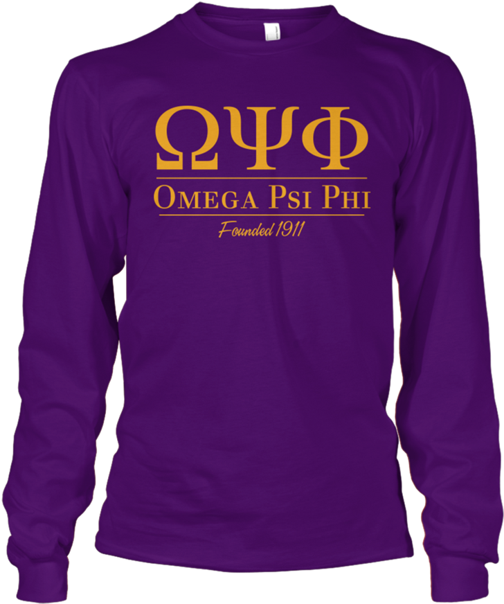 Omega Psi Phi Collegiate Long Sleeve Letters Greek (819x1024), Png Download