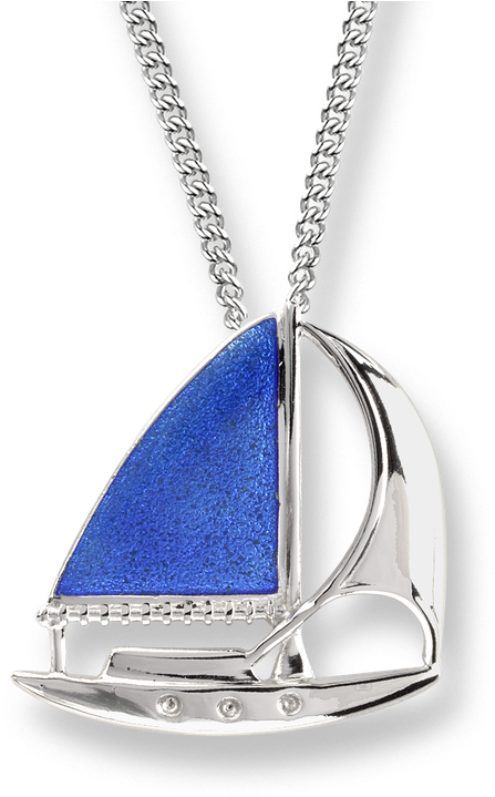 Nicole Barr Designs Sterling Silver Sailboat Necklace (800x800), Png Download