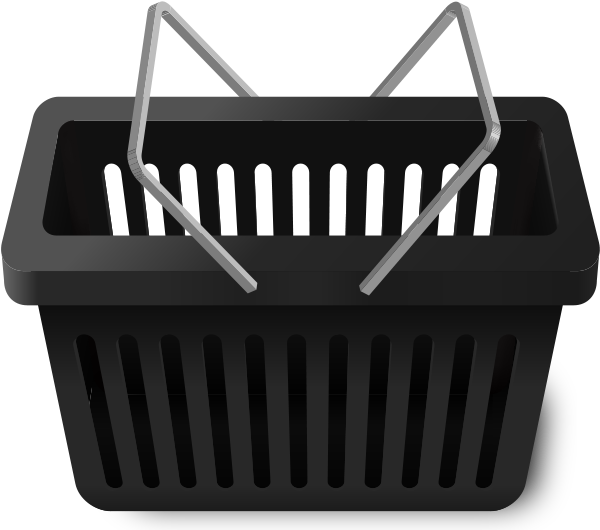 Shopping Cart Black Vector Icon (600x530), Png Download