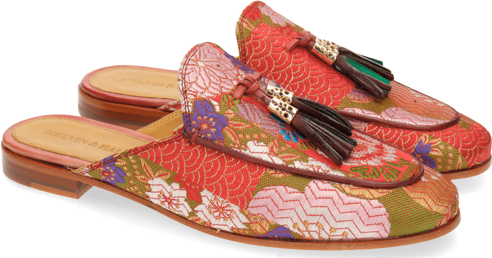 Mules Scarlett 2 Textile Glory Cherry (1024x1024), Png Download