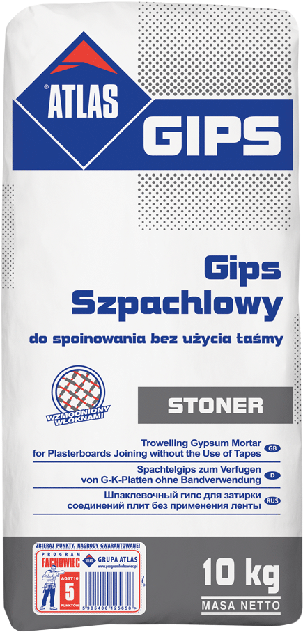 Atlas Gips Stoner Spackel Invändig För Spackling Utan (528x1000), Png Download