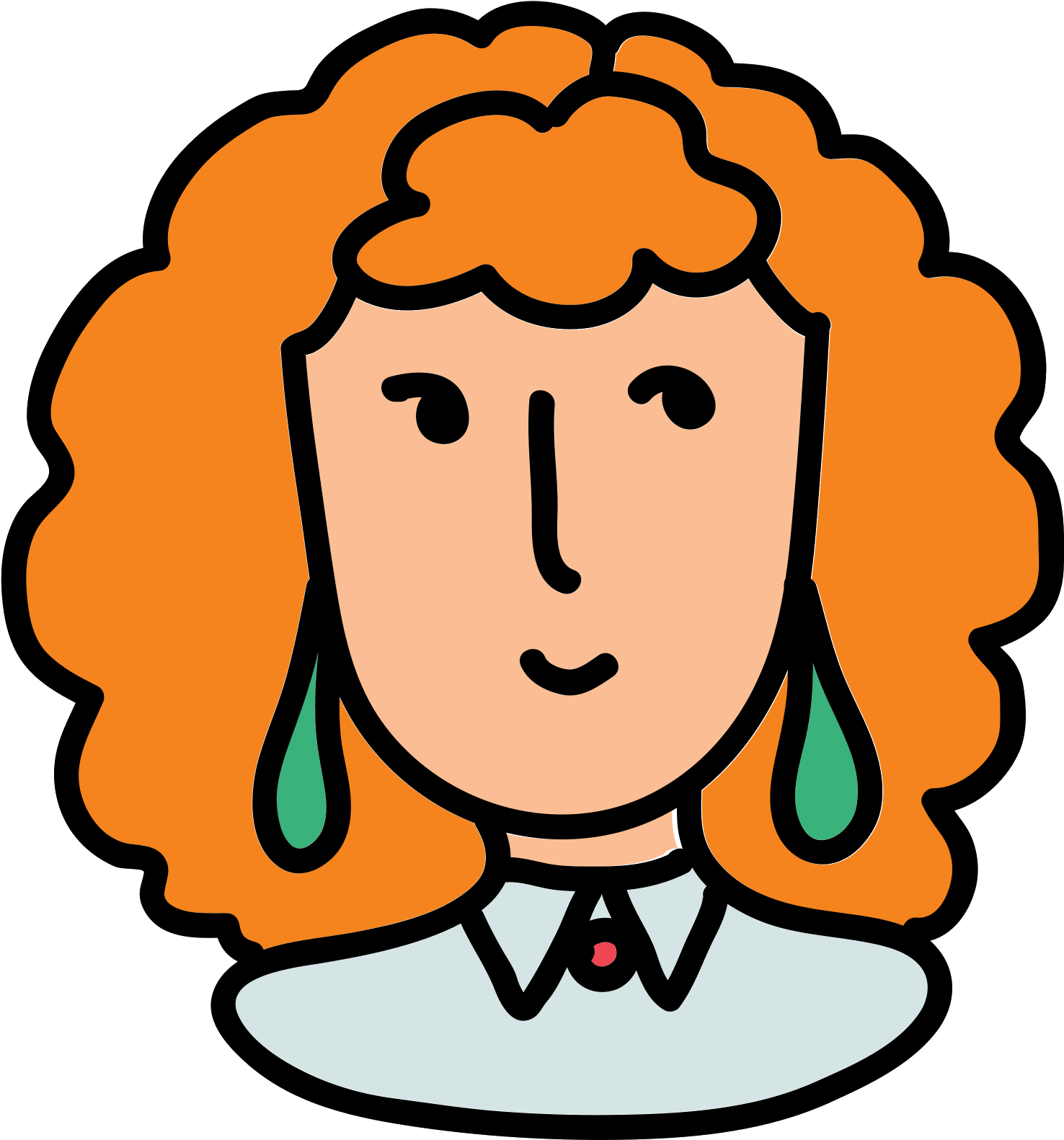 User Female Red Hair Icon (1600x1600), Png Download