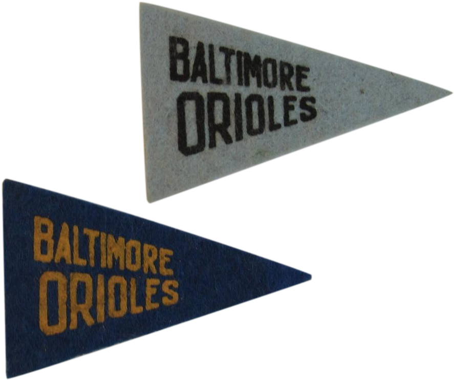 2 1950s Mlb Mini Felt Pennants American Nut & Chocolate (886x886), Png Download