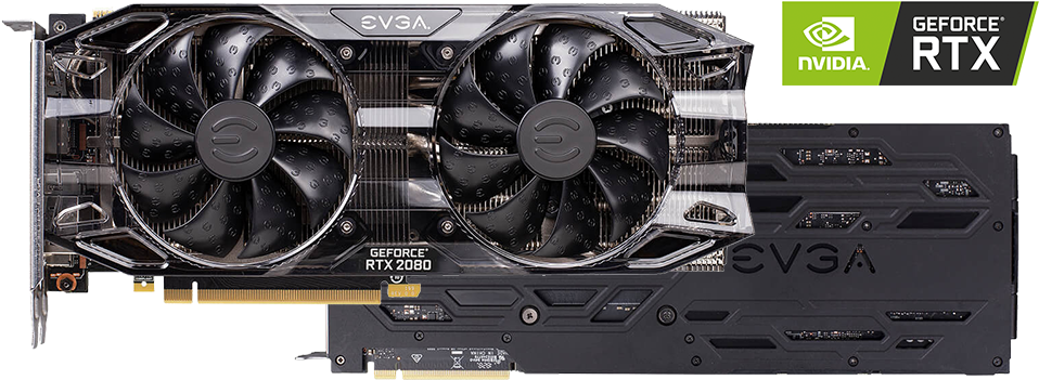 Evga Geforce Rtx 2080 Black Edition Graphics Card (1067x350), Png Download