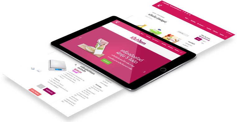 Kitchitem Triple Page Tablet Mockup Showcase (800x412), Png Download