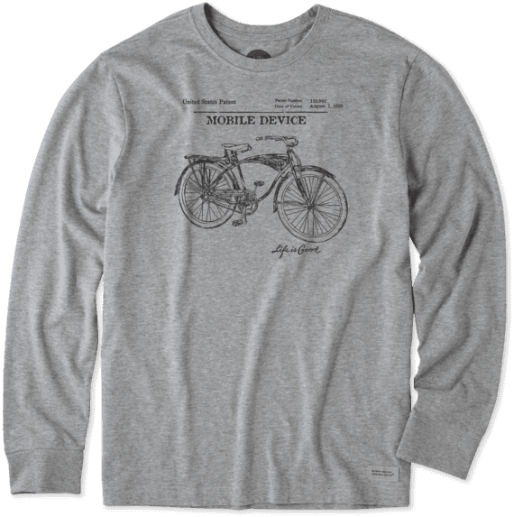 Men's Mobile Device Blueprint Long Sleeve Crusher (570x573), Png Download