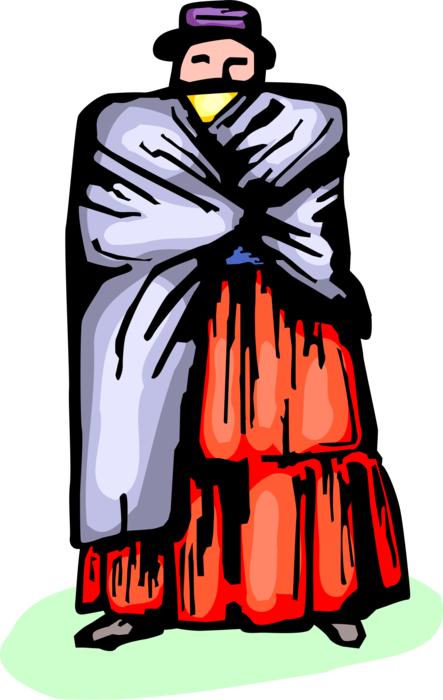 Vector Illustration Of Woman Dressed In Traditional (443x700), Png Download