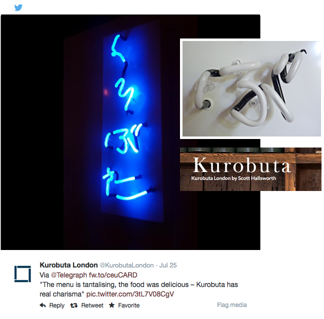 Lovely Blue Neon Sign For Kurobuta Japanese Restaurant, (648x638), Png Download