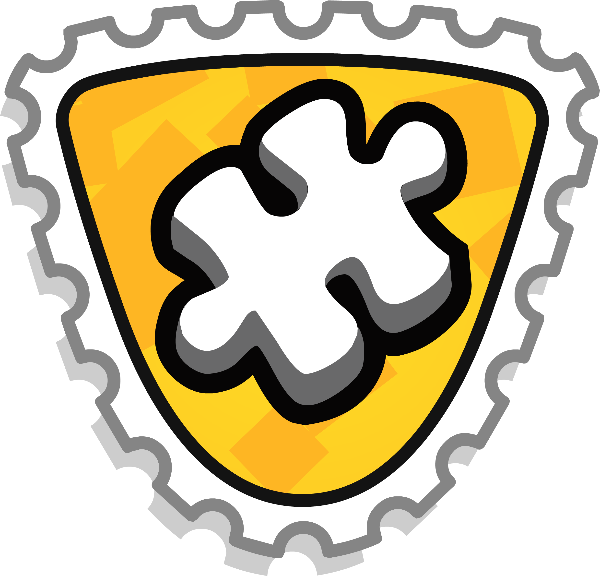 Party Puzzle Stamp (2451x2352), Png Download