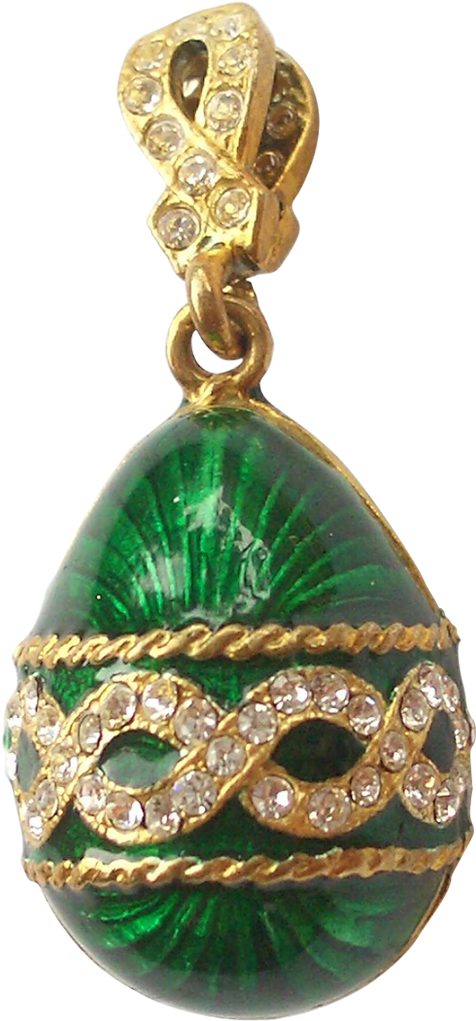 Sterling Silver Gold Washed Green Enamel And Crystal (1023x1023), Png Download