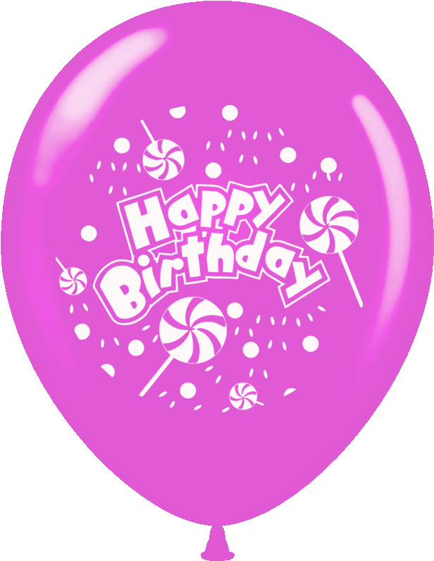 Balloons Printed Happy Birthday 1 Side 15 Pcs Pack (800x800), Png Download