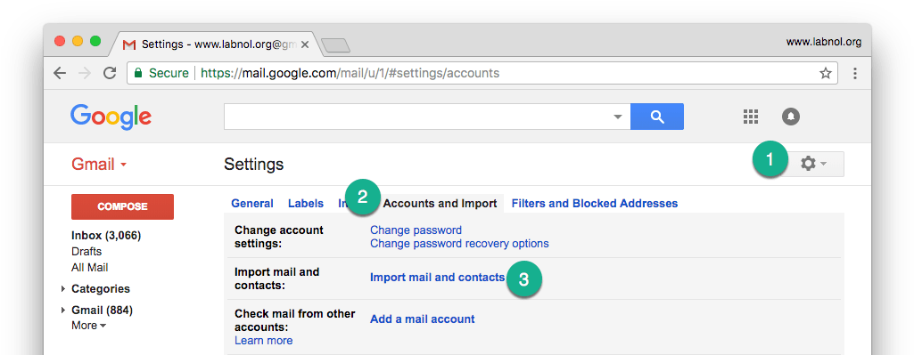 Gmail Import Emails (1040x404), Png Download