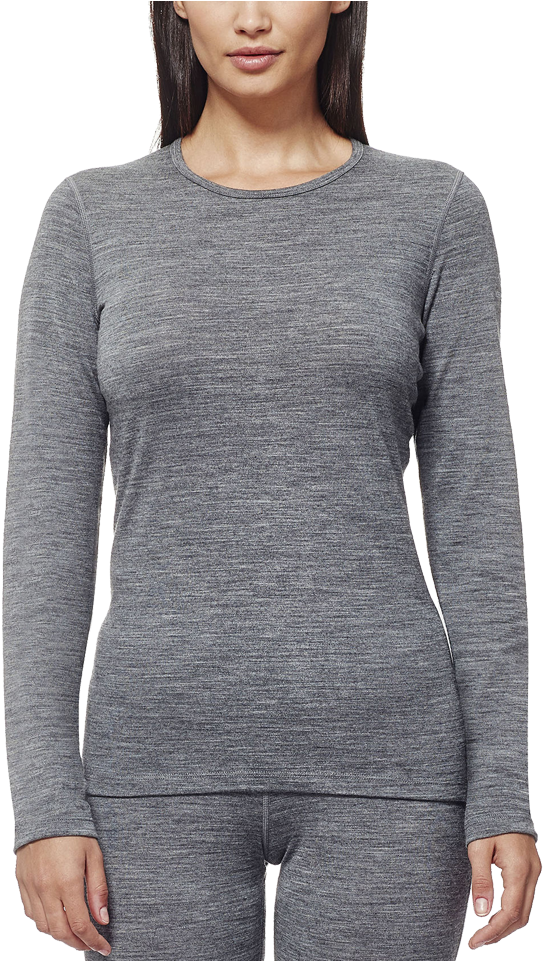 Icebreaker Women's Oasis Long Sleeve Crew Gritstone (960x960), Png Download