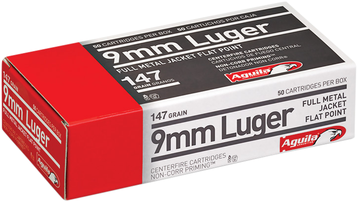 Aguila 1e097719 9mm Luger 147 Gr Full Metal Jacket (774x447), Png Download