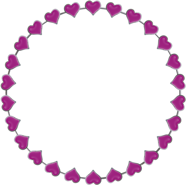 Plum Hearts Frame Clipart, Elemento, Purple Hearts, (680x680), Png Download