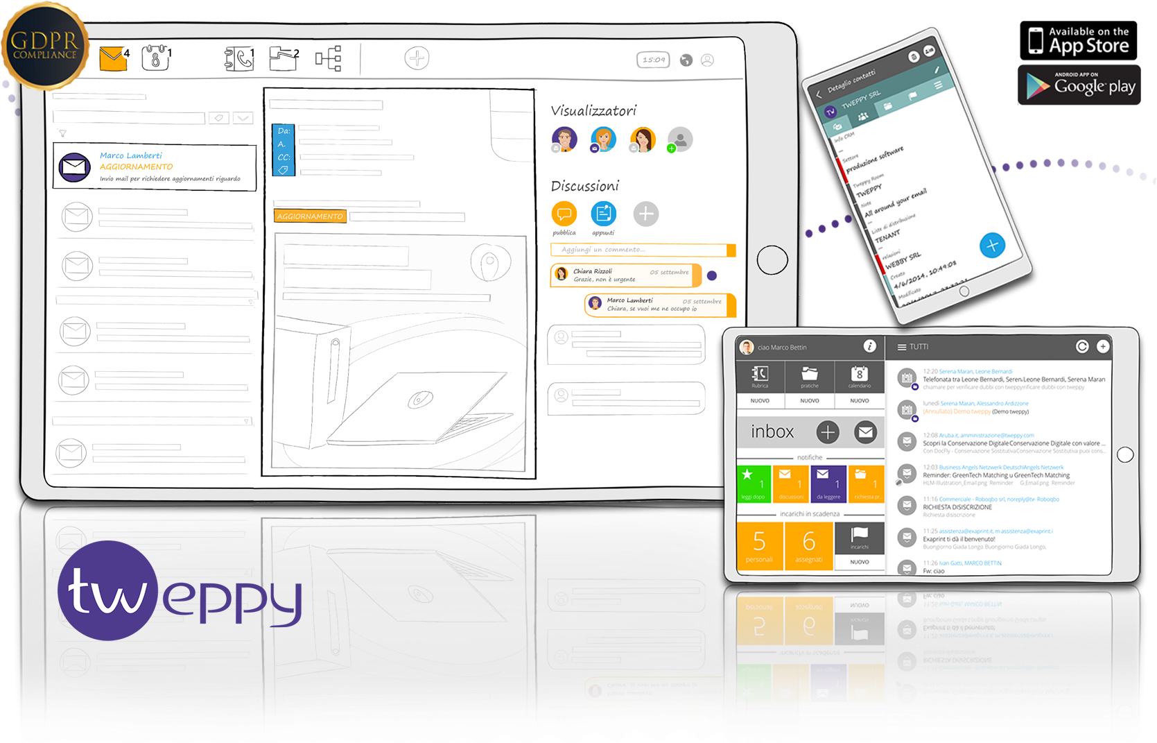 Desktabletmobile Chat Loghi Gdpr 2 Desk Tablet Mobile (1668x1103), Png Download