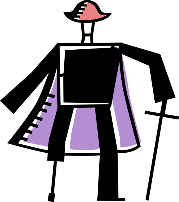 Vector Illustration Of Buccaneer Pirate With Peg Leg (618x700), Png Download