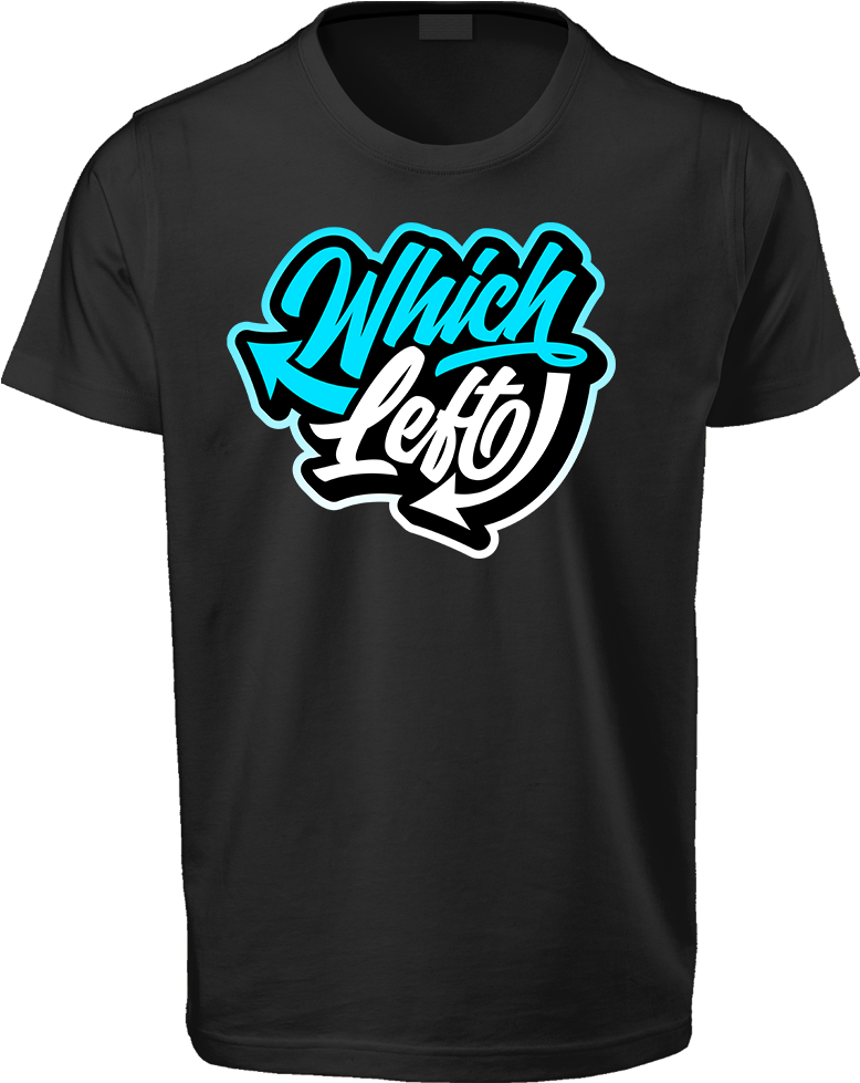 Which Left Cursive Blue Logo T-shirt (1000x1000), Png Download