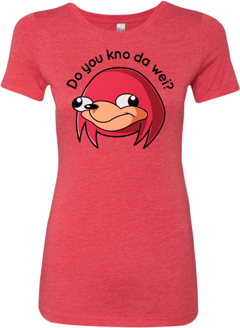 Ugandan Knuckles Womens Triblend Shirt Pop Up Tee Png (1155x1155), Png Download