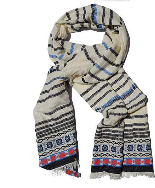 Scarf Cotton Handloom White Drape 600px (600x600), Png Download