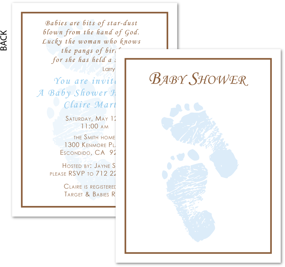 Tiny Feet Baby Shower Invitation (1000x1333), Png Download