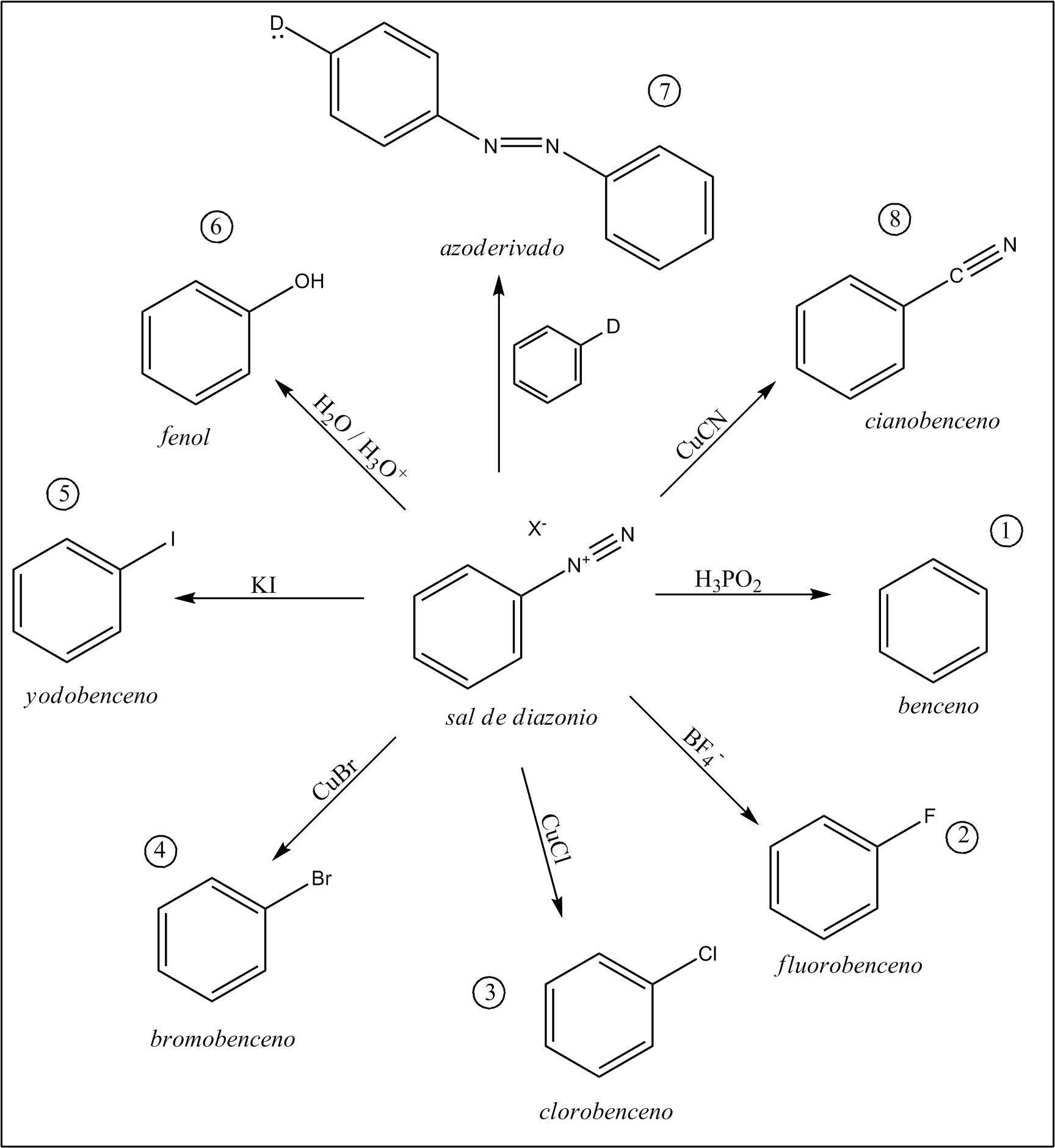 Reacciones De Sales De Diazonio (1747x1899), Png Download