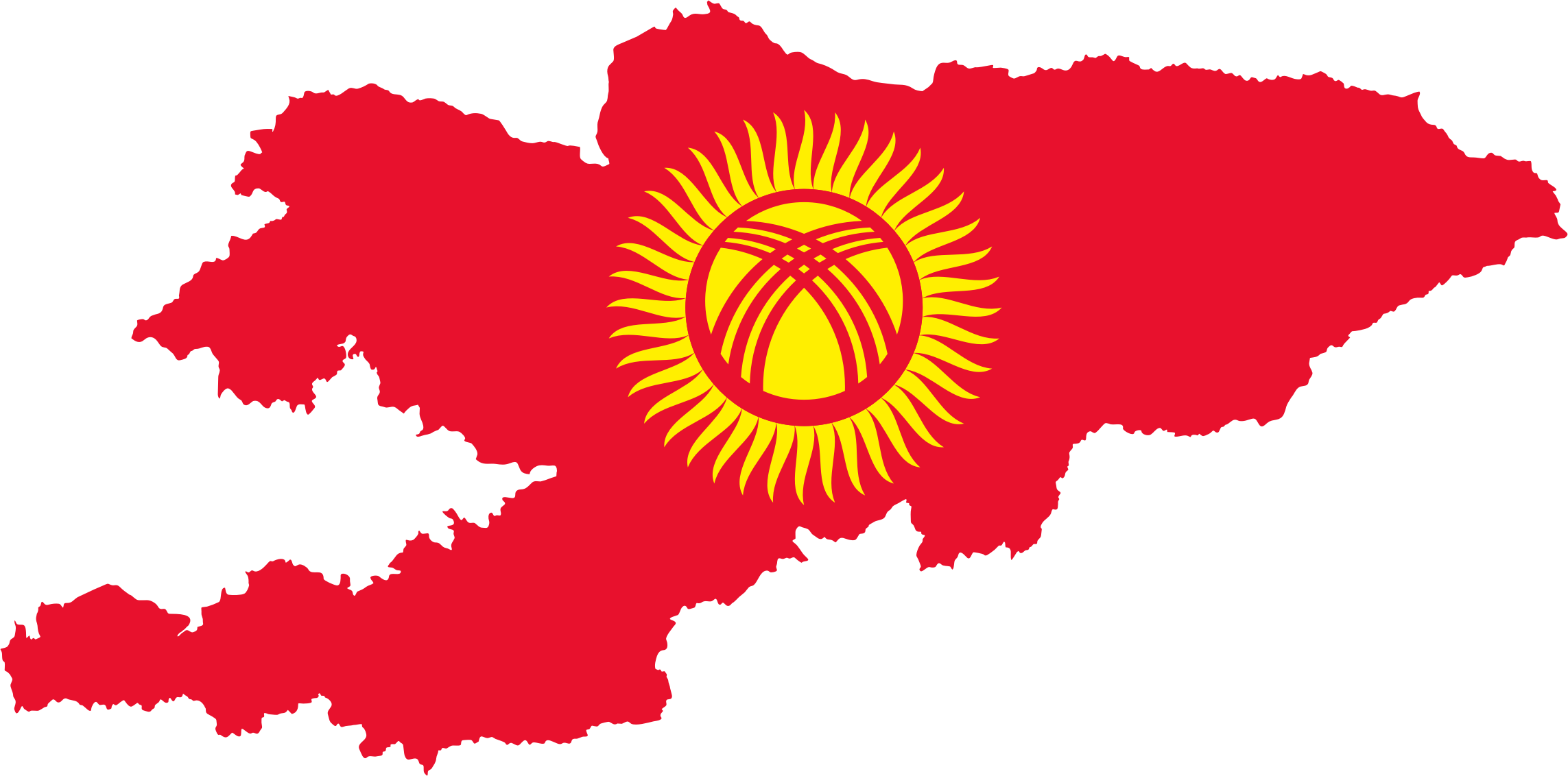 This Free Icons Png Design Of Kyrgyzstan Map Flag (2286x1132), Png Download