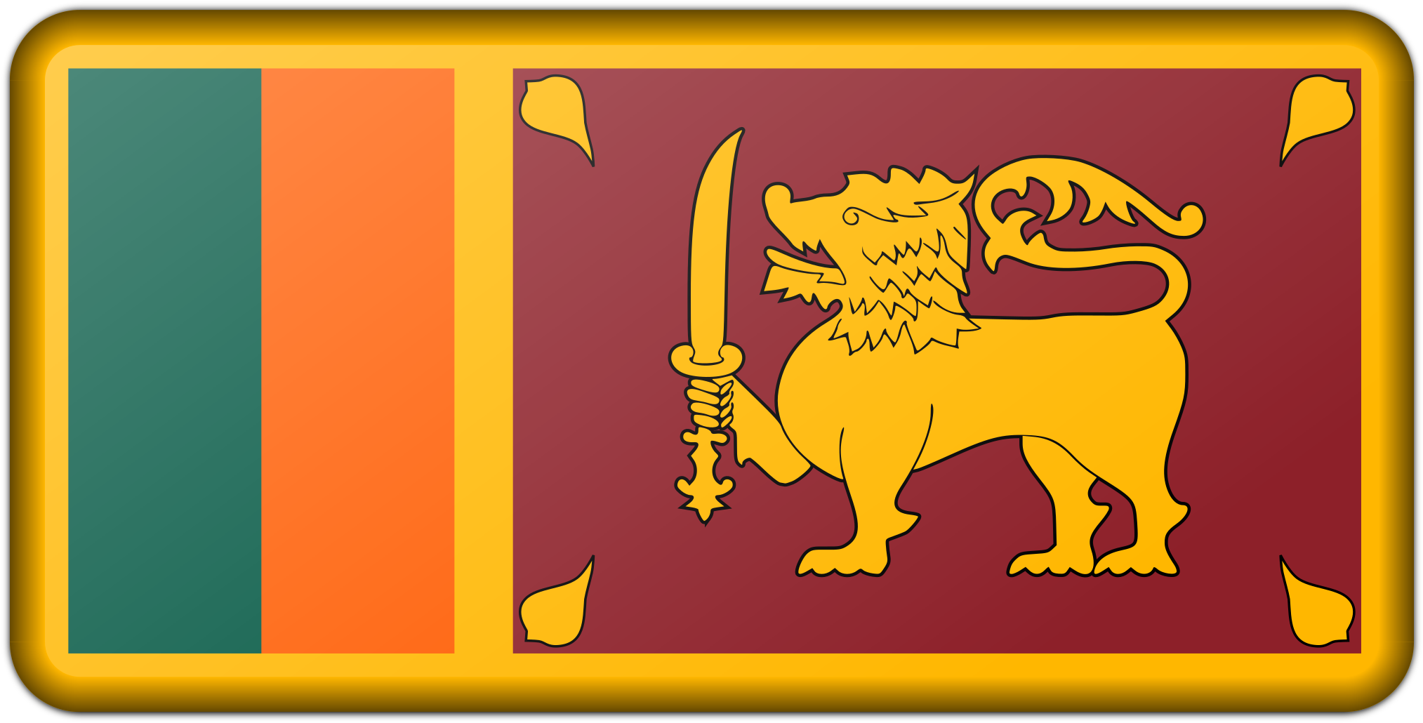 This Free Icons Png Design Of Flag Of Sri Lanka (2400x1203), Png Download