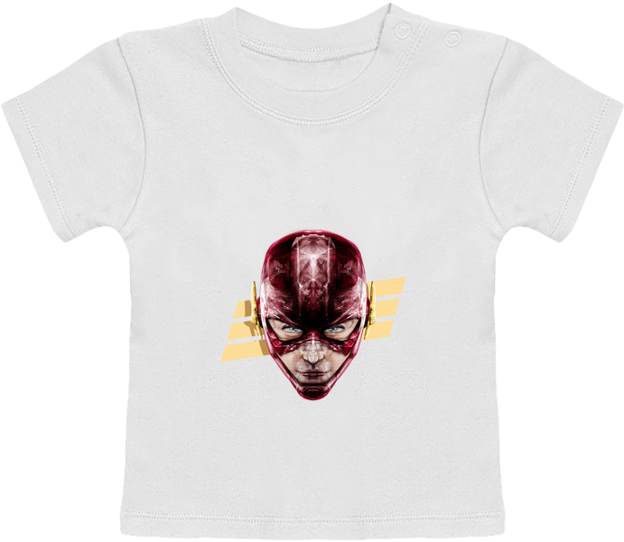 T-shirt Bébé Manches Courtes The Flash Manches Courtes (690x850), Png Download