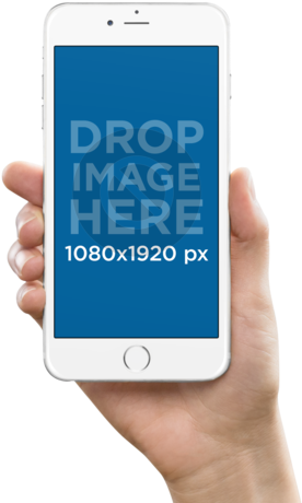 Mockup Of A Hand Holding Iphone 6 Plus A10768 (640x480), Png Download