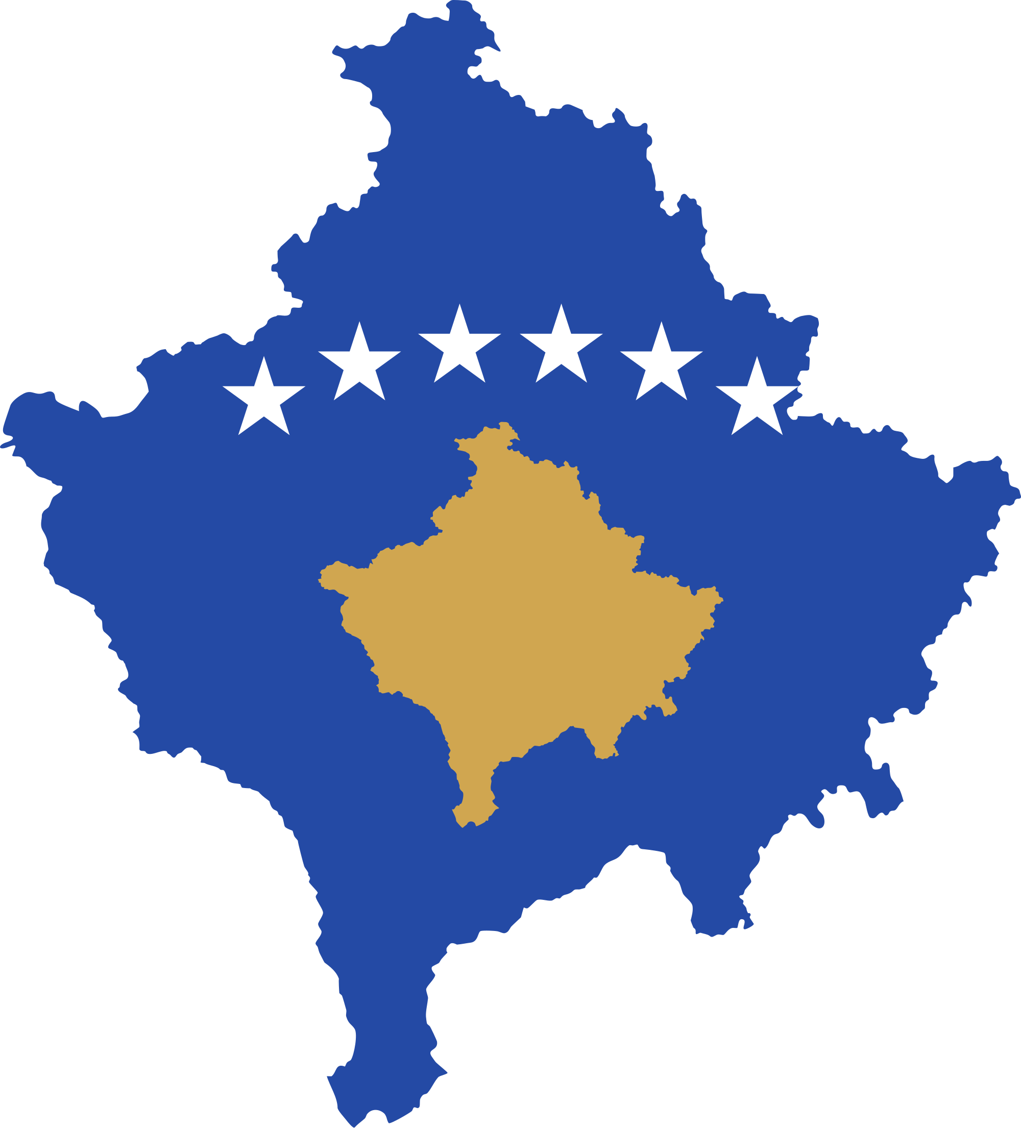 Kosovoflagmap - Svg (2000x2210), Png Download