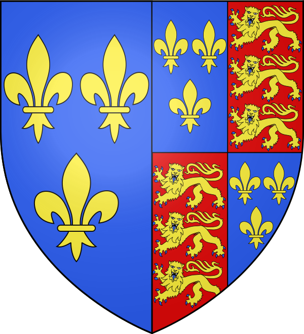 Armoiries Du Royaume D'angleterre Et De France Sous (600x660), Png Download