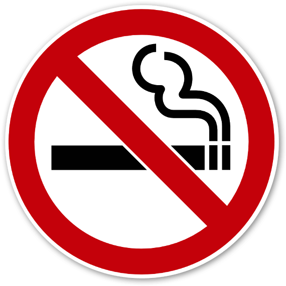 No Smoking Sign Sticker (600x600), Png Download