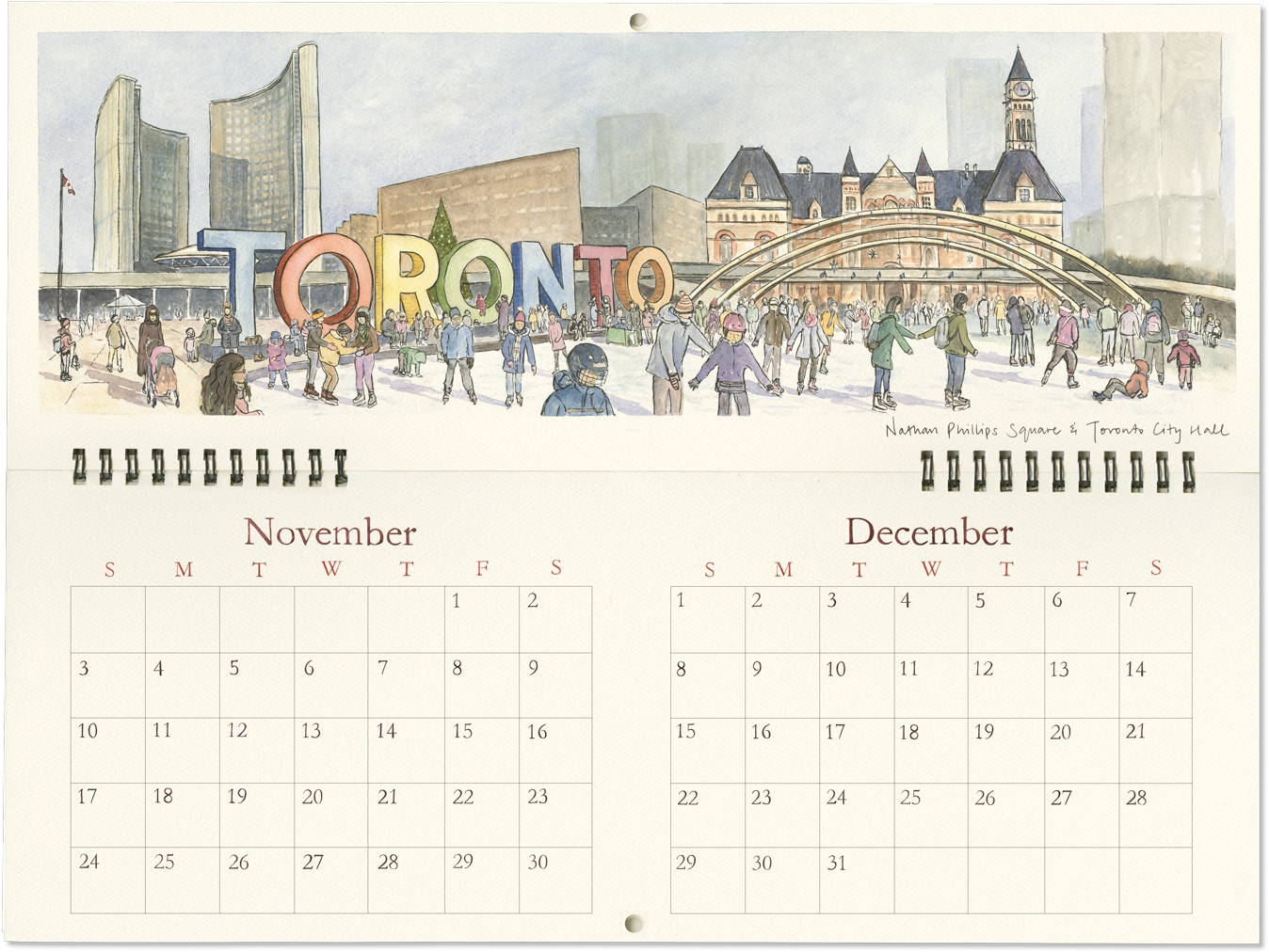 Sale Toronto Sketches 2019 Wall Calendar (1500x1083), Png Download