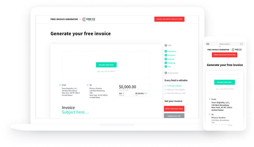 Invoice Generator (993x584), Png Download