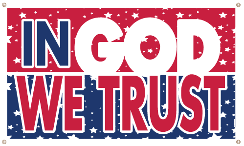 In God We Trust Star Banner (600x600), Png Download
