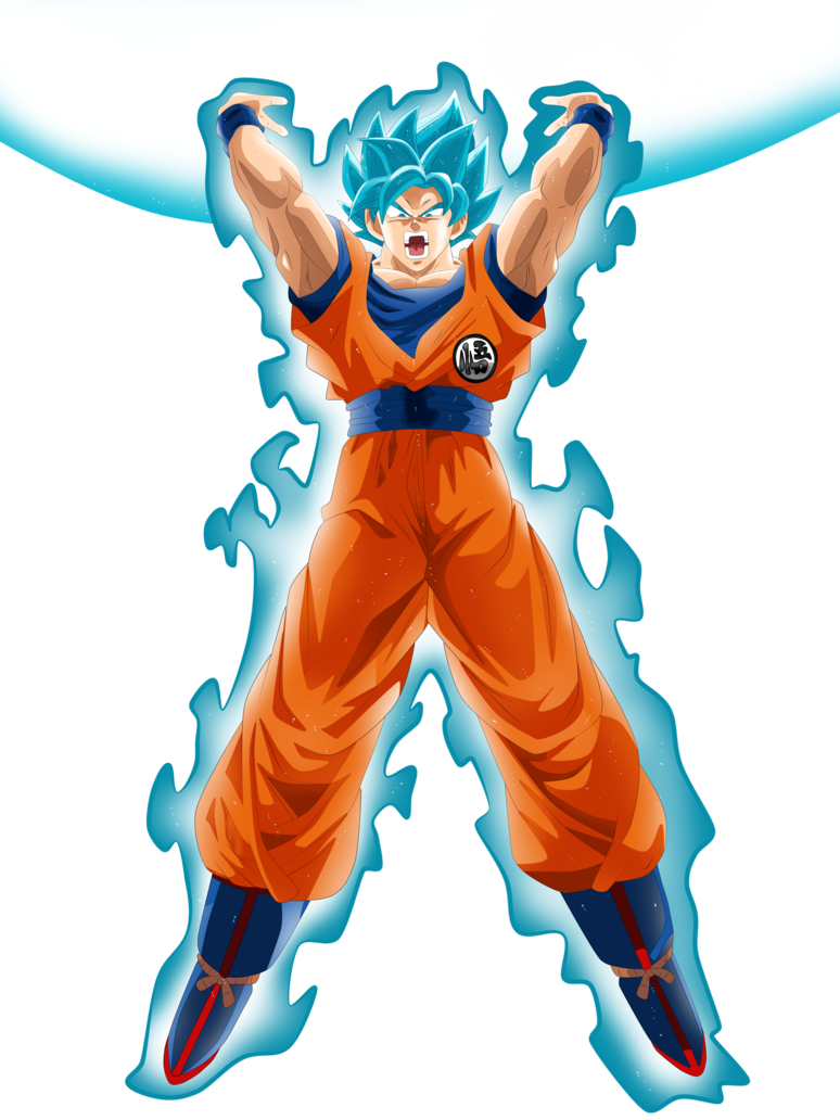 Image Goku Ssj Blue Genki Dama By Andrewdragonball (774x1032), Png Download