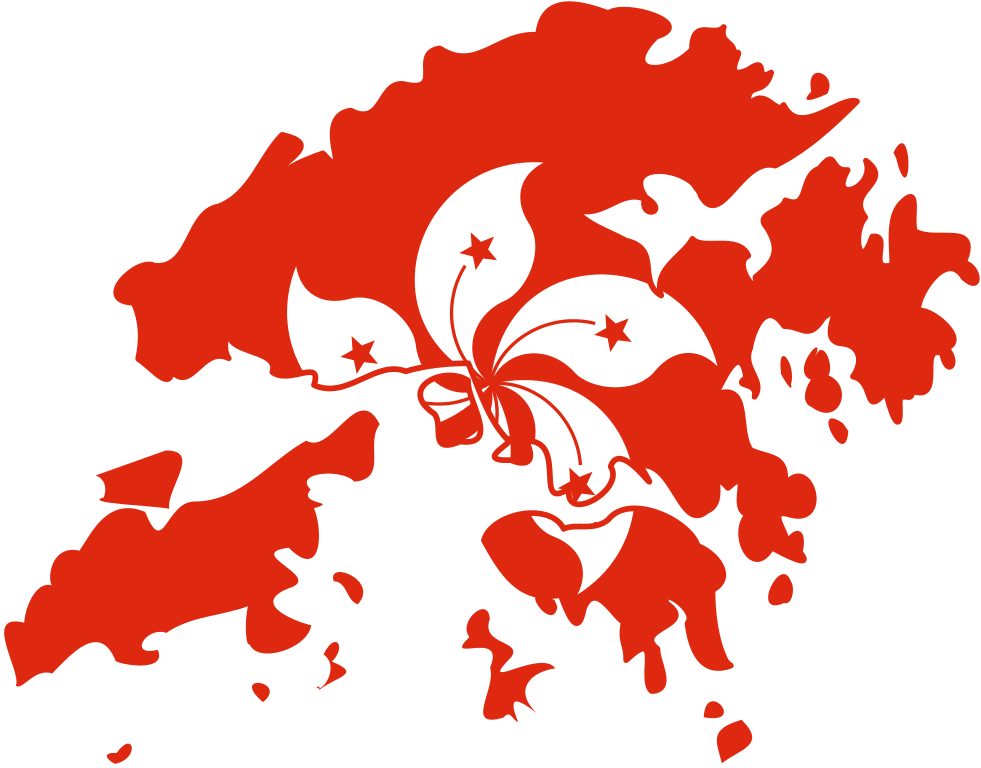 Hong Kong Flag-map (981x768), Png Download