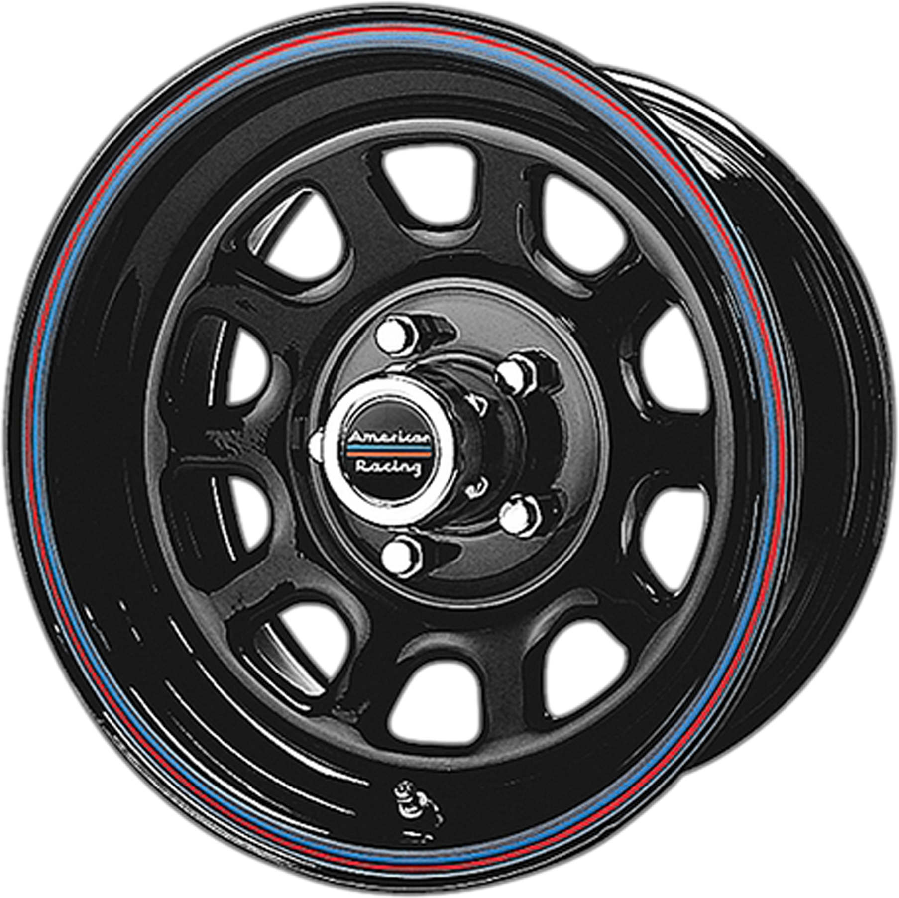 American Racing 767 Gloss Black Steel With Red And (2000x2000), Png Download