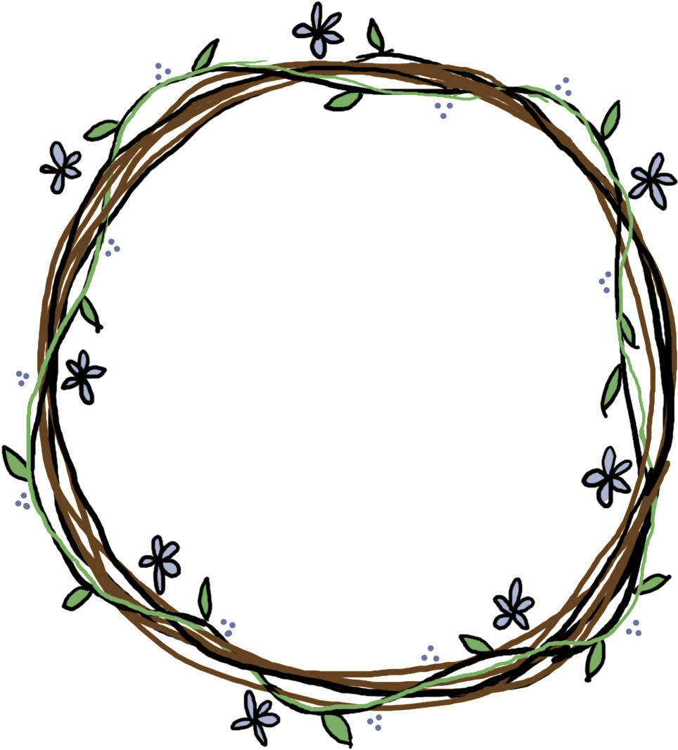Simple Brown Floral Branches Hand Painted Garland Decorative (1024x1091), Png Download