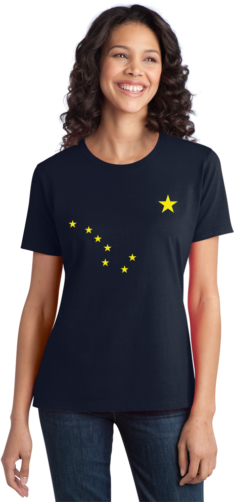 Ladies Navy Alaska State Flag (590x1005), Png Download