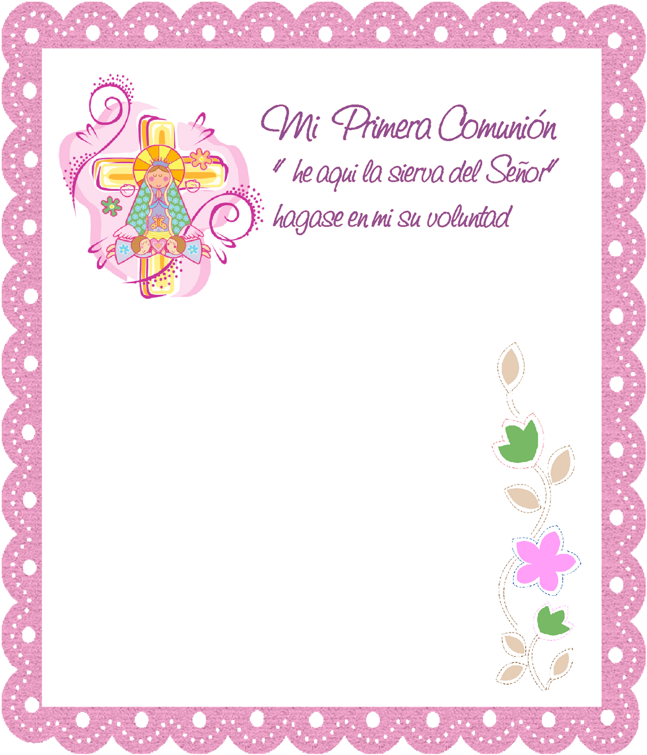 Hola Chicas Esta Fue La Invitacion De La Primera Comunion (1333x1600), Png Download