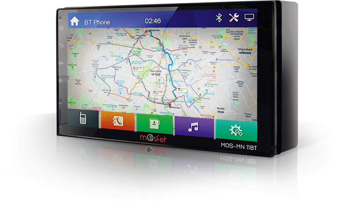 Car Multimedia With Navigation & Bluetooth (1170x719), Png Download