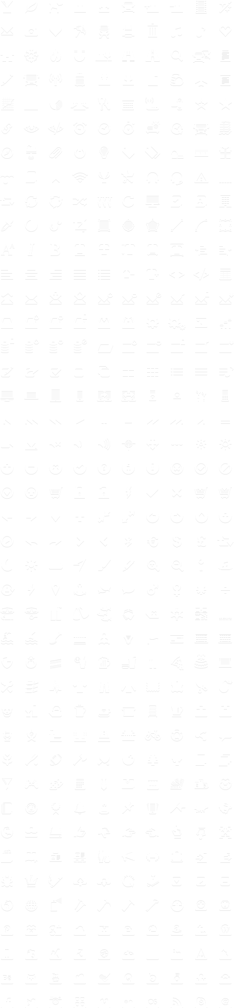 Glyphicons-white (463x1993), Png Download