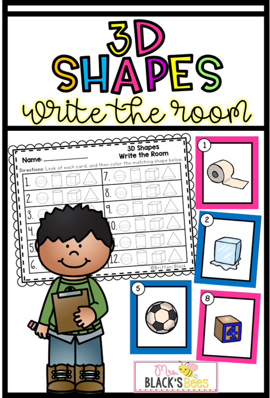 These 3d Shapes Write The Room Cards Make The Perfect (558x822), Png Download