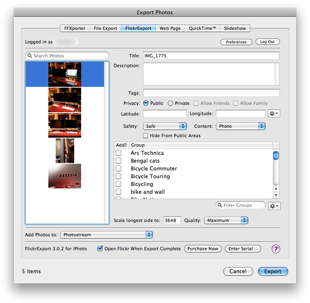 Using Flickrexport, You Can Upload Photos To Just Your (640x627), Png Download