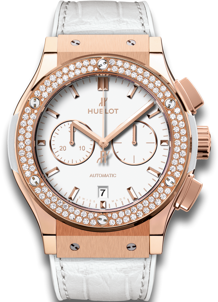 Classic Fusion Chronograph King Gold White Diamonds (1000x1000), Png Download